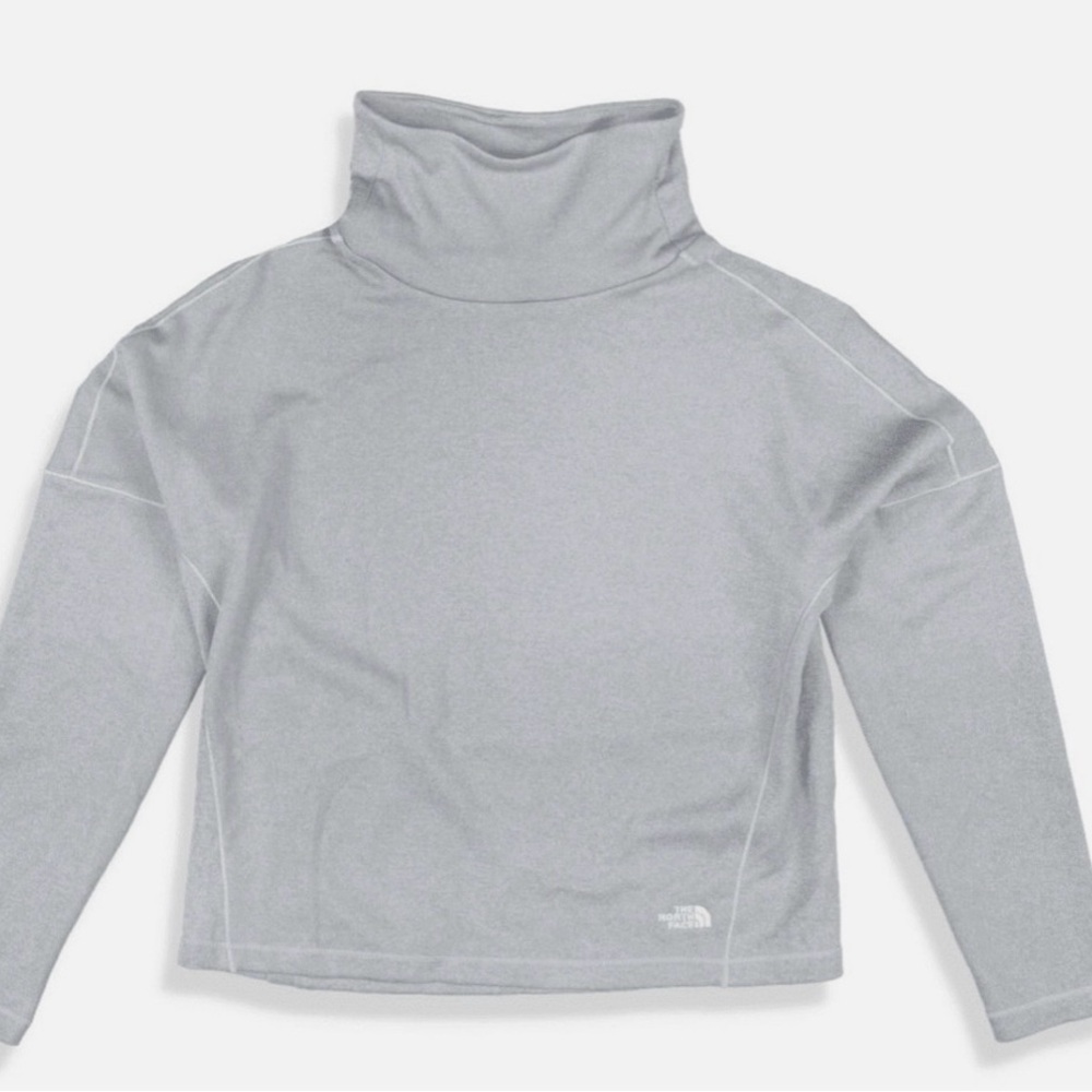 The North Face Women’s Basin EA Funnel Neck Pullover Sweatshirt Grey Pocket XXL